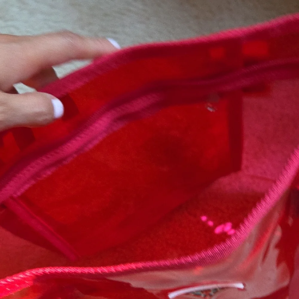 Guess Red Clear Tote - Picture 5 of 9